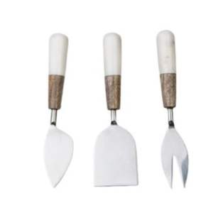 Juego creativo de cuchillos para servir queso de acero inoxidable, extremo de cola curvada corta, juegos de cubiertos de metal - Product Image 1