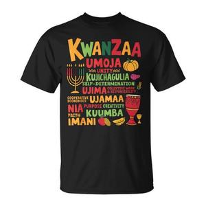 Camiseta Afroamericana Happy Kwanza con los Siete Principios de Nguzo Saba para Promociones - Product Image 1