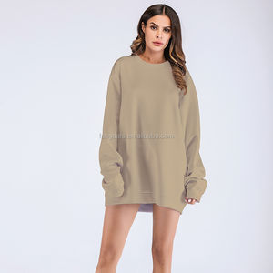 Sweat à capuche en molleton de coton surdimensionné à épaules tombantes brodé professionnel OEM pour femmes Logo personnalisé pour streetwear d'hiver - Product Image 4