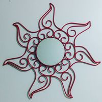 Cadre de miroir en métal en fer forgé noir vintage avec détails faits à la main complexes, idéal pour la décoration du salon