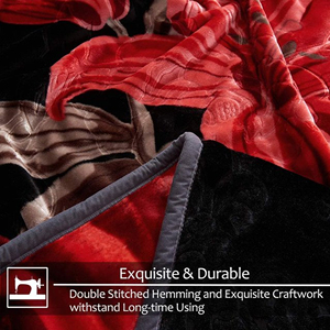 ผ้าห่มผ้ากำมะหยี่นุ่ม2ชั้นขนมิงค์เกาหลีสำหรับฤดูใบไม้ร่วงฤดูหนาว/โปรโมชั่นผ้าห่มขนแกะ-ผ้าห่มดอกไม้ - Product Image 5