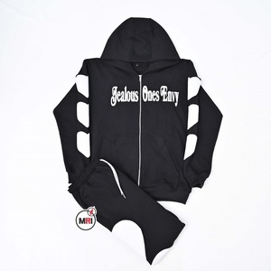 Ensemble deux pièces à capuche imprimé en 3D personnalisé Sweat à capuche et pantalon pour femmes Ensemble deux pièces d'entraînement de jogging pleine longueur - Product Image 1