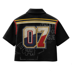 Camisetas de mujer Y2K de moda, camisetas cortas acanaladas suaves personalizadas para chicas, camisetas de verano de manga corta, camisetas de hombre con cremallera estilo Hip Hop - Product Image 1