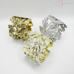 Anneaux de serviette en métal de luxe pour table de mariage avec design écologique et finition haut de gamme - Product Image 2