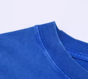 T-shirt bleu vintage oversize unisexe avec logo personnalisé, impression numérique, col rond, meilleure qualité, nouvel arrivage - Product Image 1