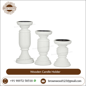 White Color Antique Design Wooden <b>Candle</b> Holder <b>Set</b> of 3 Luxury Decor for Wedding Christmas and Home Votive <b>Candle</b> Stand - Product Image 4