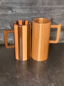 แก้วมักใส่เบียร์ไม้แบบทำมือแก้วมักแบบพกพากลางแจ้งสไตล์คลาสสิก - Product Image 5