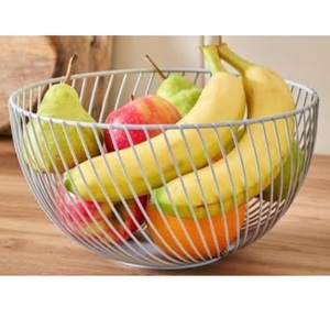 White Powder Coated Top Fancy <b>Fruit</b> <b>Storage</b> Basket Elegant Design Classic Basket Handmade Decorative Metal <b>Fruit</b> Basket - Product Image 2