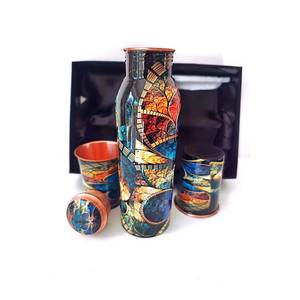 Botellas de agua de cobre Botella de agua personalizada ancha hecha en India con calidad de exportación - Product Image 6