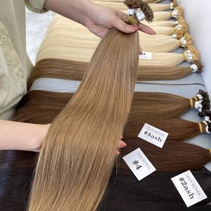 Plus de 70 couleurs d'extensions de cheveux à pointe plate de kératine droite d'os vietnamien Remy Super Double qualité dessinée - Product Image 1
