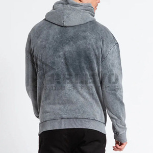 Nouveau sweat à capuche pour homme effet délavé, design personnalisé, couleur unie, collection printemps, lot de 2, vente en gros, molleton 100% coton épais 380 g/m² - Product Image 2