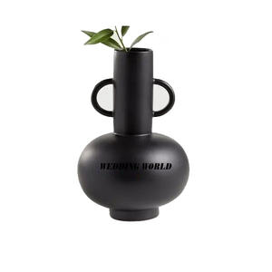 <b>Black</b> Finished Metal <b>Flower</b> <b>Vase</b> Excellent Quality Handmade <b>Flower</b> Holder Best Selling Designer New Metal <b>Flower</b> Pot - Product Image 1