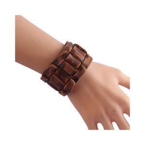 <b>Wrist</b> <b>Bands</b> Leather Real Genuine Leather Bracelet Adjustable Cuff Wristband Punk Leather in Wholesale - Product Image 5