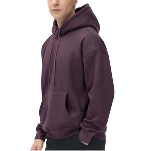 Sweats à capuche pour hommes surdimensionnés personnalisés de Style de rue Blank Plain Bulk Winter Men's Sweatshirt Pullover Hoodies avec logo d'impression bouffante - Product Image 4