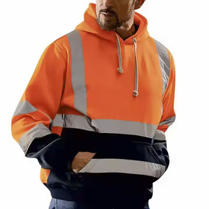 Sweat à capuche de sécurité haute visibilité pour hommes, tricoté et réfléchissant, à manches longues, avec structure avant, pour hommes, vente à chaud - Product Image 3