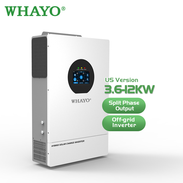 Whayo Us Version 6.5KW 7.2KW 12KW Split Phase Solar Inverter 120V/240V Off Grid 12KW Pure Sine Wave Solar Power Inverter