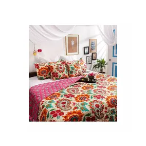 顶级品质新设计床上用品套装100% 纯棉印花特大奢华床上用品套装印度制造商