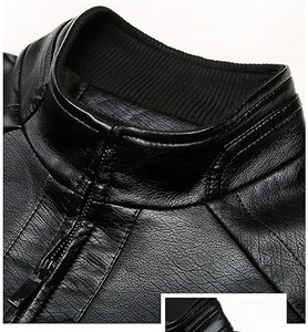 Chaquetas de cuero 2025, precio barato, chaquetas de espuma negra transpirables de secado rápido de alta calidad, chaqueta de cuero de invierno para hombres OEM - Product Image 6