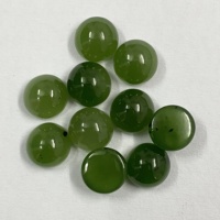 10mm Naturel Néphrite Jade Cabochon Pierre Ronde Pierre Semi Précieuse pour la Fabrication de Bijoux Anneau Collier Bracelet DIY Accessoires