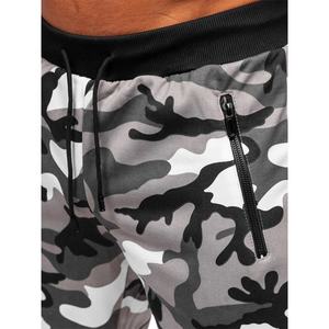 กางเกงขาสั้นสเวตเตอร์ใส่เดินชายหาดสีเทาลายพรางสำหรับผู้ชายไซส์โอเวอร์ไซส์ฤดูร้อนกีฬาวิ่งชุดลำลองสีทึบออกแบบได้เองทำจากผ้าเฟรนช์เทอร์รี่ - Product Image 5