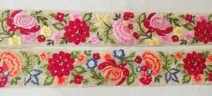 Lacets 100% coton brodés sur mesure avec des paillettes multicolores Options de travail de fil de 2.5 pouces de largeur - Product Image 6