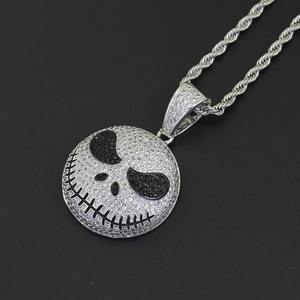 Nueva caricatura feroz expresión demonio fantasma cara personalidad colgante de Halloween con circón colgante de hip-hop - Product Image 2