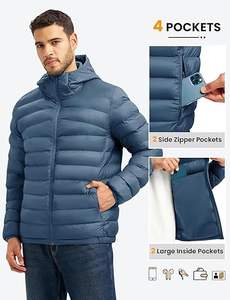 Chaqueta de Plumón de Secado Rápido de Alta Calidad con Estilo Personalizado para Hombre 2025, Cuello Alto, Logotipo Frontal, Ecológica, Transpirable, Mangas Largas para Invierno - Product Image 3