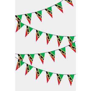 Saint Kitts Nevis Triangular Flag Bunting Jute Party <b>Banner</b> for Father's Day Back to School Diwali Occasions Other Celebrations - Product Image 1