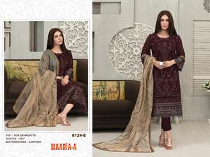 2022 nouveauté pakistanaise ethnique Faux Georgette Salwar Kameez lourde broderie travail séquence robe pour les mariages grossiste Surat - Product Image 6