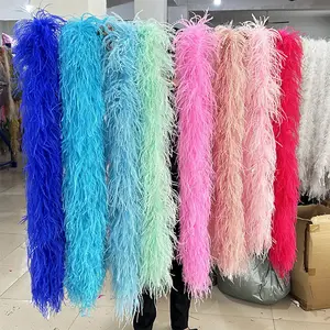 2Meter Quality Ostrich Feathers Trim Boa for Craft Party Wedding Clothing Dress Cuff Sewing Decor Plumes Shawl 6 to 10 Ply