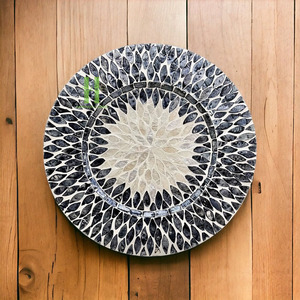 Platos de Presentación de Madera con Incrustaciones de Nácar, Estilo Rústico, para Cenas y Fiestas, Decoración de Mesa, Más Vendidos - Product Image 3