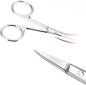High Quality Stainless Steel Straight and Curved Cuticle Nail <b>Scissors</b> Sharp Beauty Tool for Facial Hair Removal and Nail Care - Product Image 4
