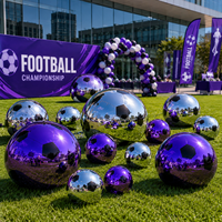 Ballon de football miroir gonflable personnalisé pour événements et promotions, ballon de football réfléchissant en PVC avec taille, couleur et logo personnalisés