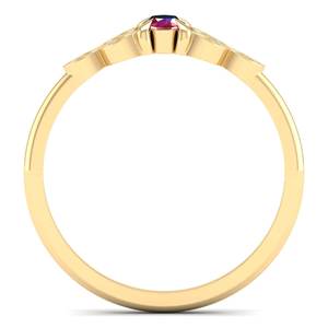 Bague REYES en moissanite et rubis certifiés GRA, en or jaune 14K ou 18K plaqué rhodium, bijoux fins pour femmes - Product Image 4