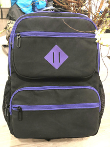 Diseño de mochila negra y morada. Mochila de estudiante OEM hecha en Vietnam - Product Image 5