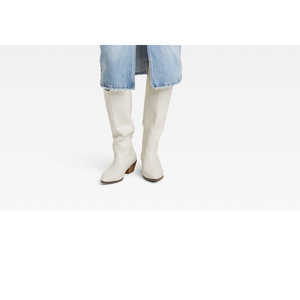 Gonna midi in denim distressed a vita alta da donna, taglia 10, lavaggio chiaro, con bottoni decorativi, modello a tubino/dritto, per l'autunno - Product Image 3