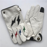 Gants de conduite unisexes blancs sublimés pour l'extérieur, respirants, légers, antidérapants, élégants, en cuir de cerf véritable, à doigts complets