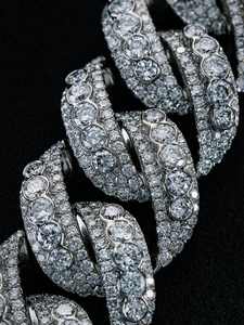 Collar Cubano con Corte Baguette Personalizado, Estilo Hip Hop, Chapado en Oro Rosa, Cadena Cubana de Plata 925, Joyería Fina para Hombre - Product Image 2