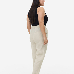 Venta al por mayor de pantalones de chándal personalizados pantalones de lana de algodón en blanco y Sudadera con capucha con decoración pintada frontal plana - Product Image 5