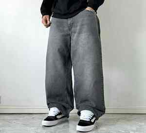 Jeans décontractés pour hommes, style streetwear, vintage, délavé, ample, unisexe, surdimensionné, en denim - Product Image 6