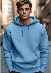 ODM/OEM alta calidad 500gsm Casual pulóver con capucha invierno patrón sólido personalizado cuello etiqueta canguro bolsillo liso teñido alto - Product Image 3