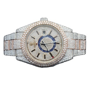 Reloj de Moissanite automático totalmente helado para hombre estilo Hip Hop cara grande personalizado Acero inoxidable diamante joyería proveedor mayorista - Product Image 1