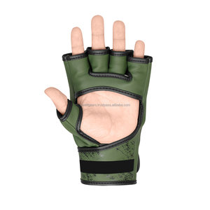 Professional Custom Leather MMA Boxing Gloves Non-Slip Breathable Half Finger Lightweight Hook Loop Closure DWELT GEARS OEM - Product Image 5