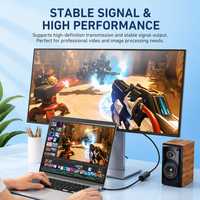 Câble adaptateur convertisseur actif USB Type-C vers VGA 1080P avec connecteur nickelé pour moniteur et projecteur