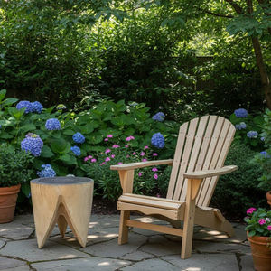 Taburete y Mesa Auxiliar de Madera de Suar Maciza de Tres Patas, Muebles de Madera Natural Hechos a Mano para Sala de Estar y Uso en Hostelería - Product Image 6