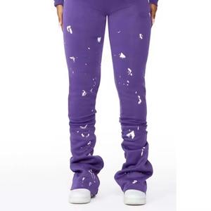 Nouveautés Mesdames Polaire Lourd Français Terry Survêtement Brodé Femmes Survêtement Empilé Évasé Pantalon Deux Automne - Product Image 3