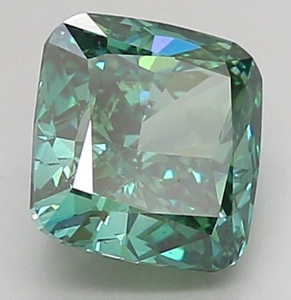 Coussin 2.50ct fantaisie vert vif vert VS2 diamant cultivé en laboratoire, fabrication de bijoux diamant CVD - Product Image 2