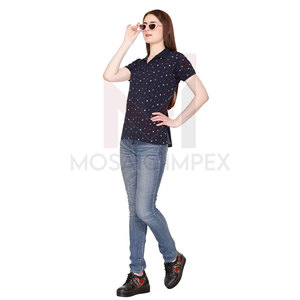 Ropa deportiva personalizada para mujer, Golf para Polos de manga corta, logotipo OEM, ropa informal de verano transpirable, diseño de punto liso - Product Image 5