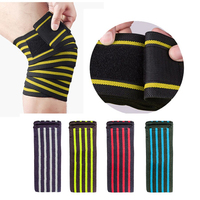 Genouillère de sport réglable pour la musculation et l'exercice, 100% polyester et coton biologique, support pour jambe, longueur 42-48 cm, fitness