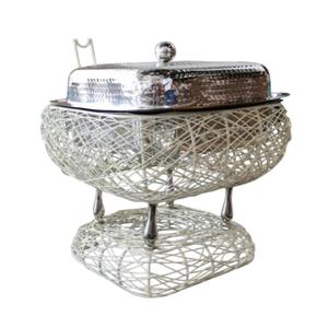 Calentador de Comida con Diseño de Palmera, Marco de Alambre Negro, Redondo, de Acero Inoxidable, Decorativo, para Buffet, Hogar y Catering - Product Image 5